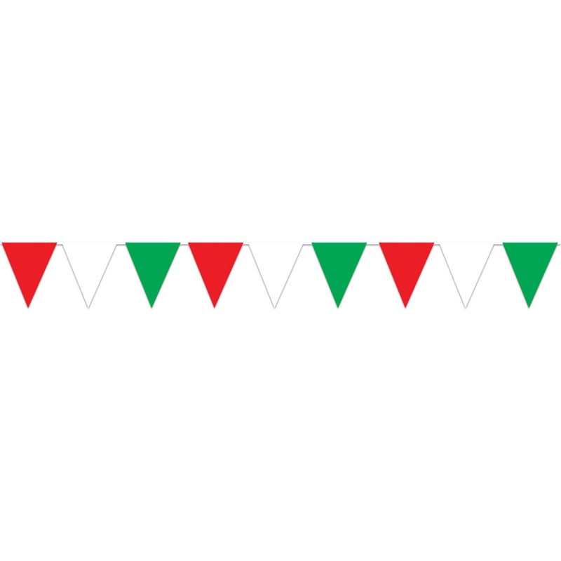 12 ft. Red - White & Green Party Pennant Banner