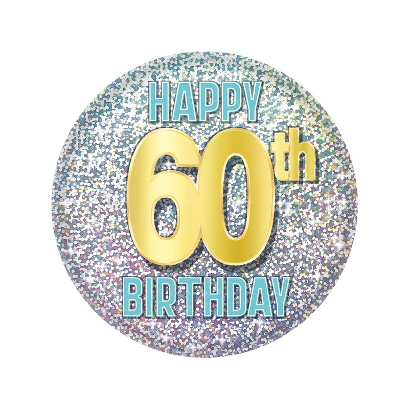 60th Birthday Button (6 Per Case)