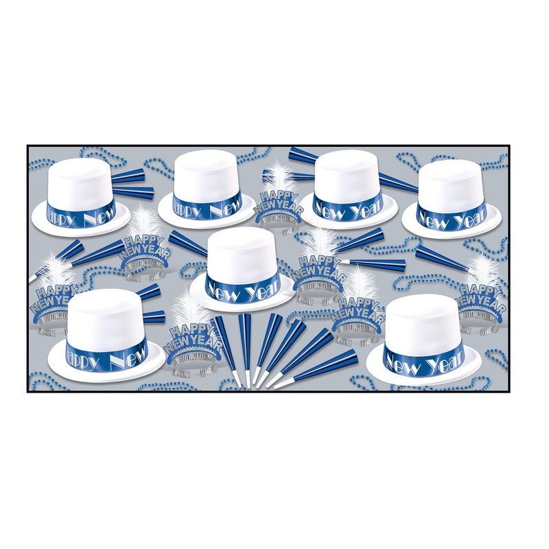 Arctic Blue New Year's Eve Party Kit for 50 People