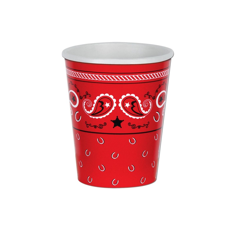 Bandana Party Beverage Cups (8 per Package)