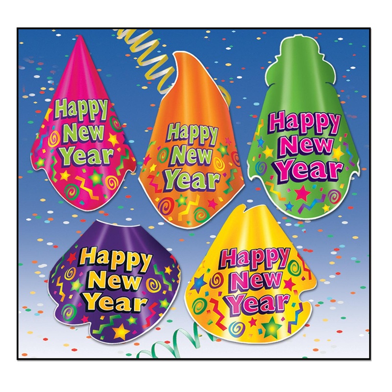 Color-Brite New Year's Eve Party Hats (50 per Case)
