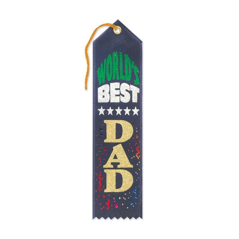 Father's Day World's Best Dad Award Ribbon - navy