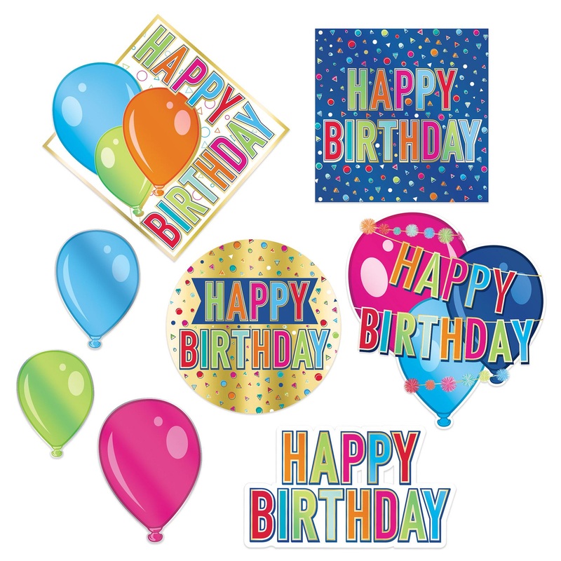 Foil Happy Birthday Party Cutouts (96 per Case)