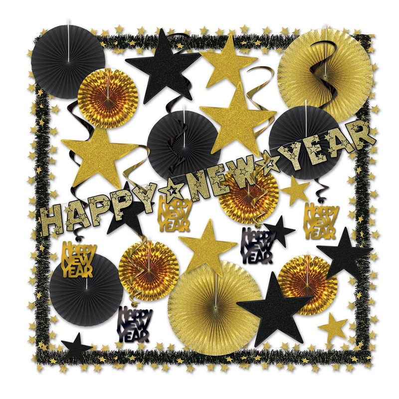Glistening Gold New Year's Eve 32 Piece Decorating Kit