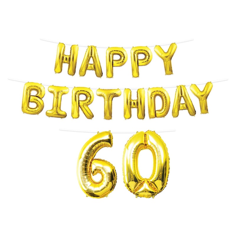 Happy Birthday Party 60th Balloon Streamer (6 Per Case)