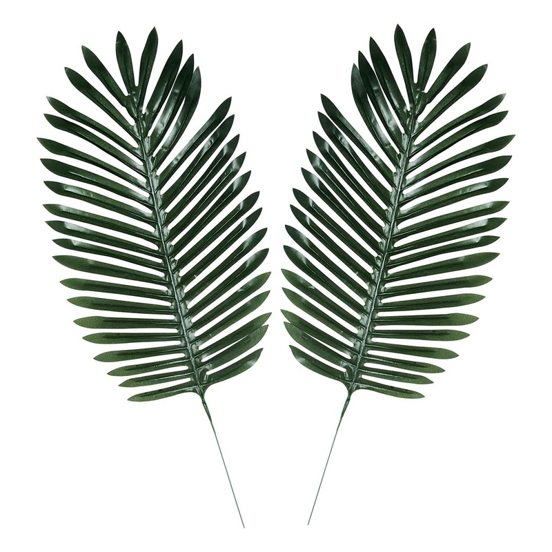 Luau Party Fabric Fern Palm Leaves (2 per Package)