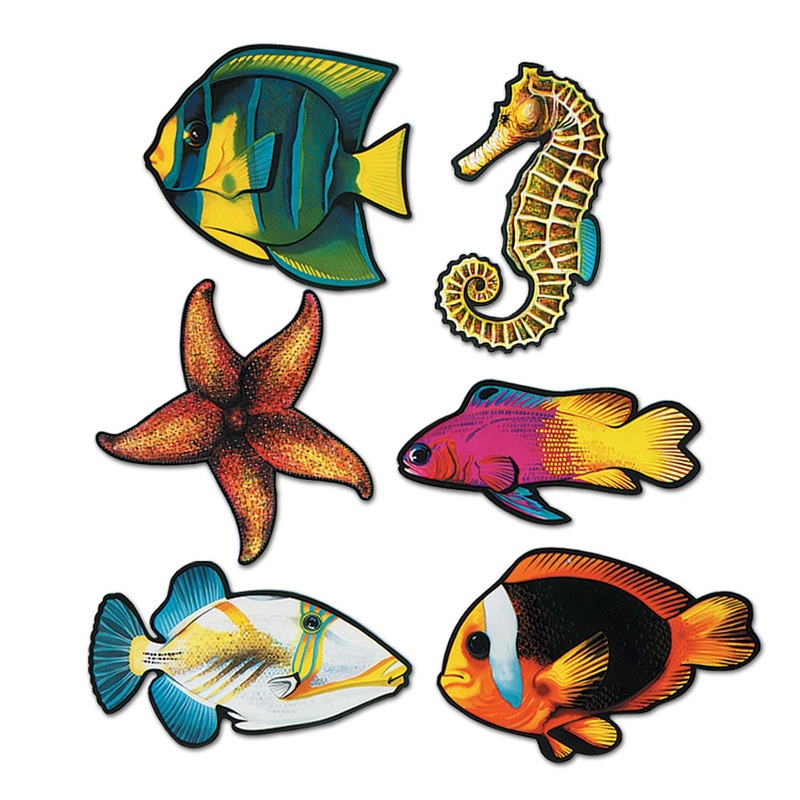 Luau Party Fish Cutouts (6 per Package)