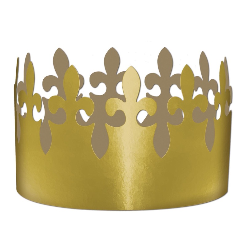 Mardi Gras Gold Foil Fleur De Lis Crown