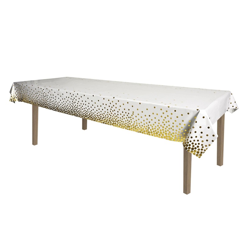 Metallic Polka Dots Party Tablecover