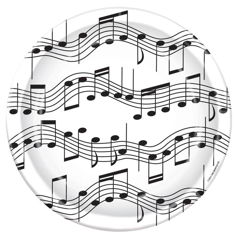 Musical Notes Party Paper Plates 9 inch (8 per Package)