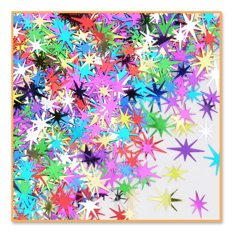 New Year's Eve Multi-Color Starbursts Confetti (0.5 Oz per Package)