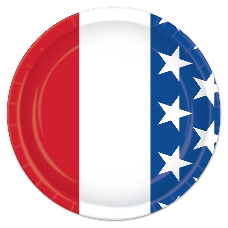 Patriotic Theme Paper Plates 7 inch (8 per Package)