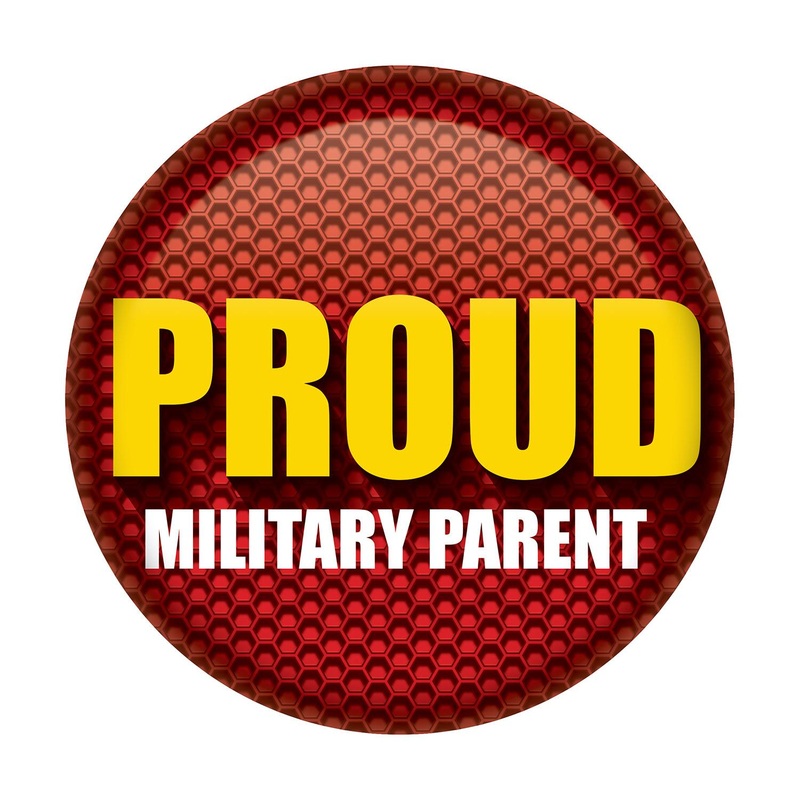 Proud Military Parent Button - Red