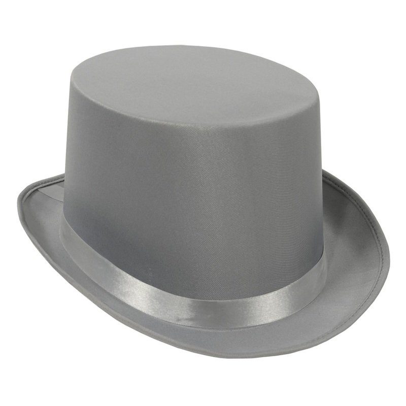 Satin Sleek Top Hat - gray