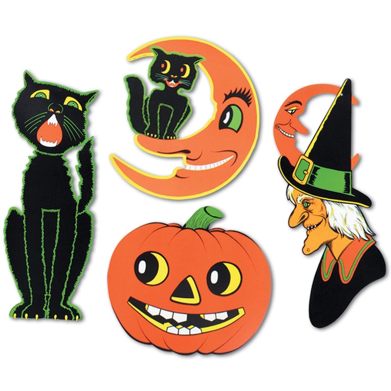 Vintage Halloween Packaged Cutouts (4 per Package)