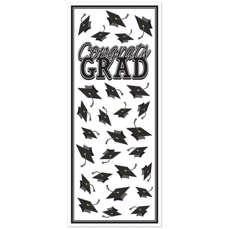 Black Congrats Grad Door Cover (1 per package)