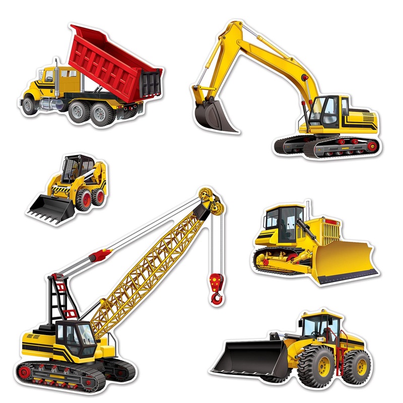Construction Equipment Party Cutouts (6 per Package)