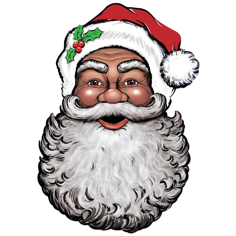 Display Santa Face Cutout printed 2 sides