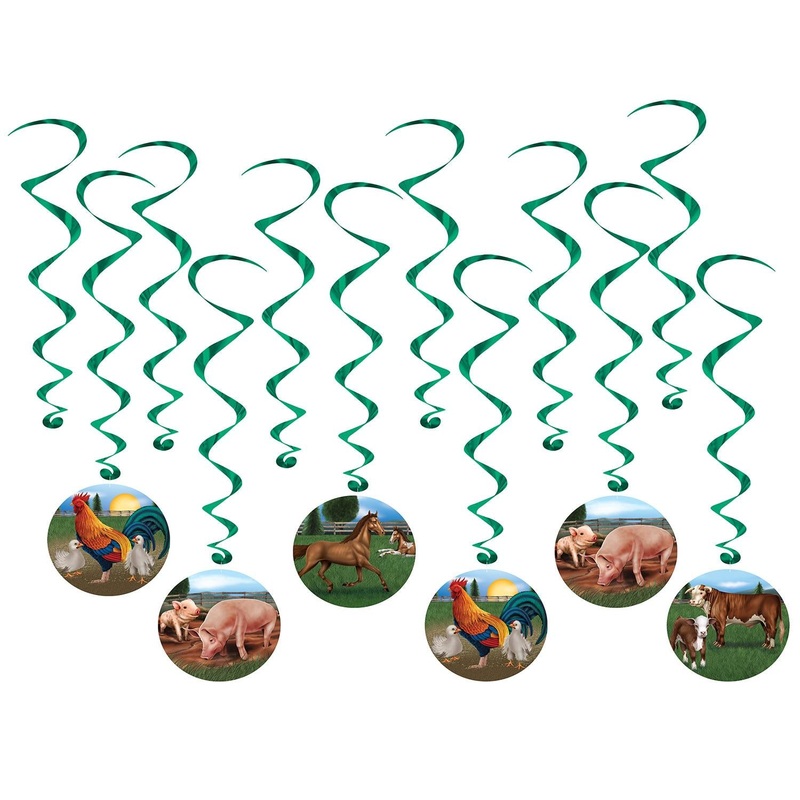 Farm Animal Party Whirls (12 per Package)