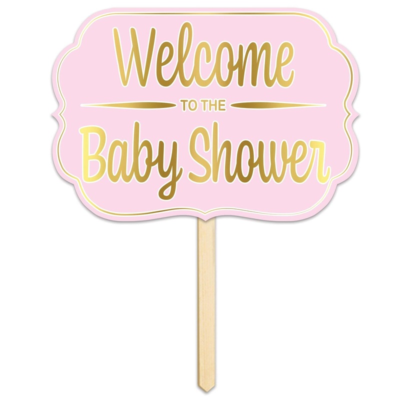 Foil Welcome To The Baby Shower Yard Sign- Pink