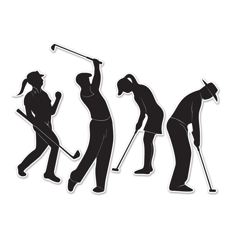 Golf Player Party Silhouettes (4 per Package)