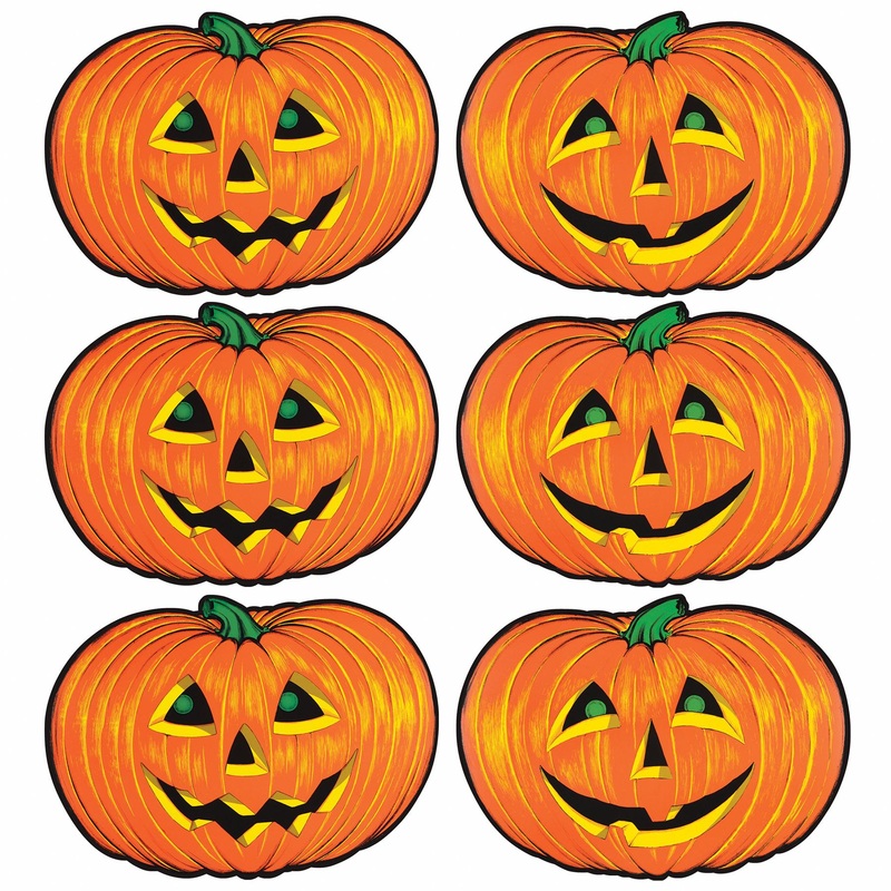 Halloween Jack-O-Lantern Cutouts (6 per Package)
