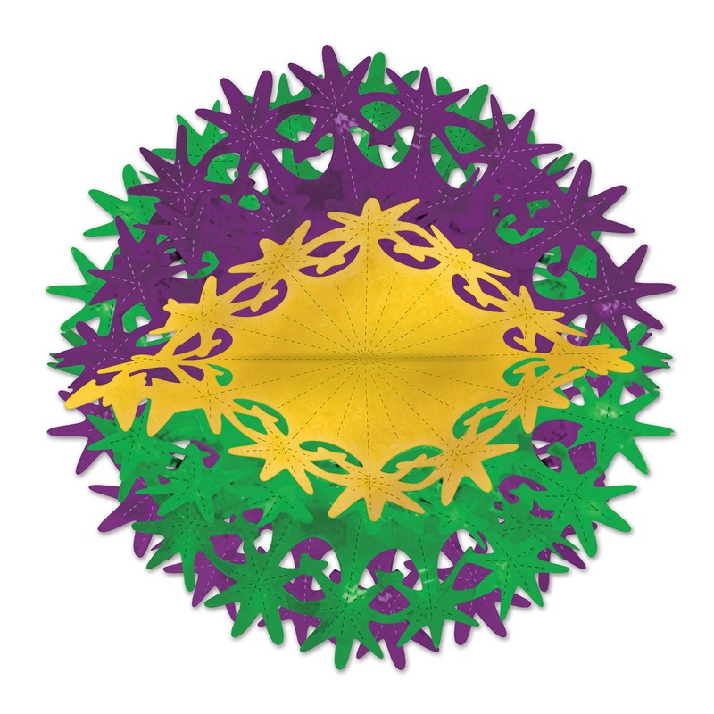Mardi Gras Star Ball - gold - green - purple