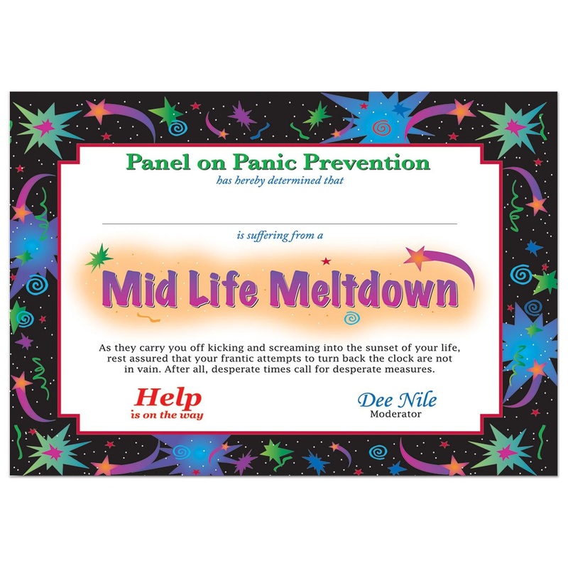 Midlife Meltdown Certificate (6 Per Case)