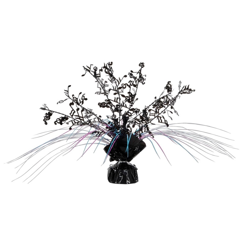 Musical Notes Gleam 'N Spray Party Centerpiece - black - cerise - turquoise