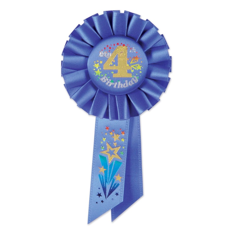 My 4th Birthday Rosette blue