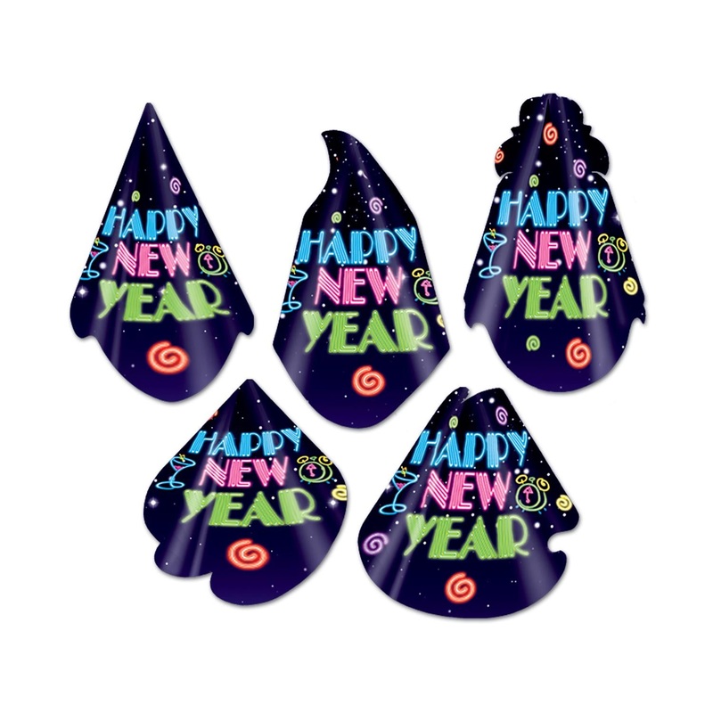 Neon Midnight New Year's Eve Party Hats (50 per Case)