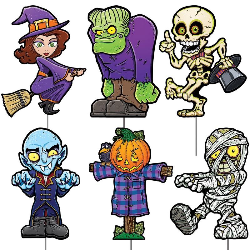 Plastic Halloween Yard Signs (6 per Package)