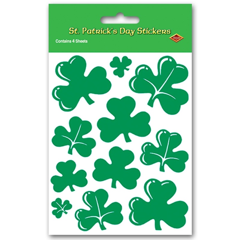 St. Patrick's Day Shamrock Stickers (4 Sheets per Package)