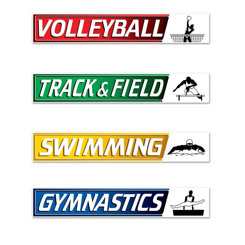 Summer Sports Party Street Sign Cutouts (4 per Package)