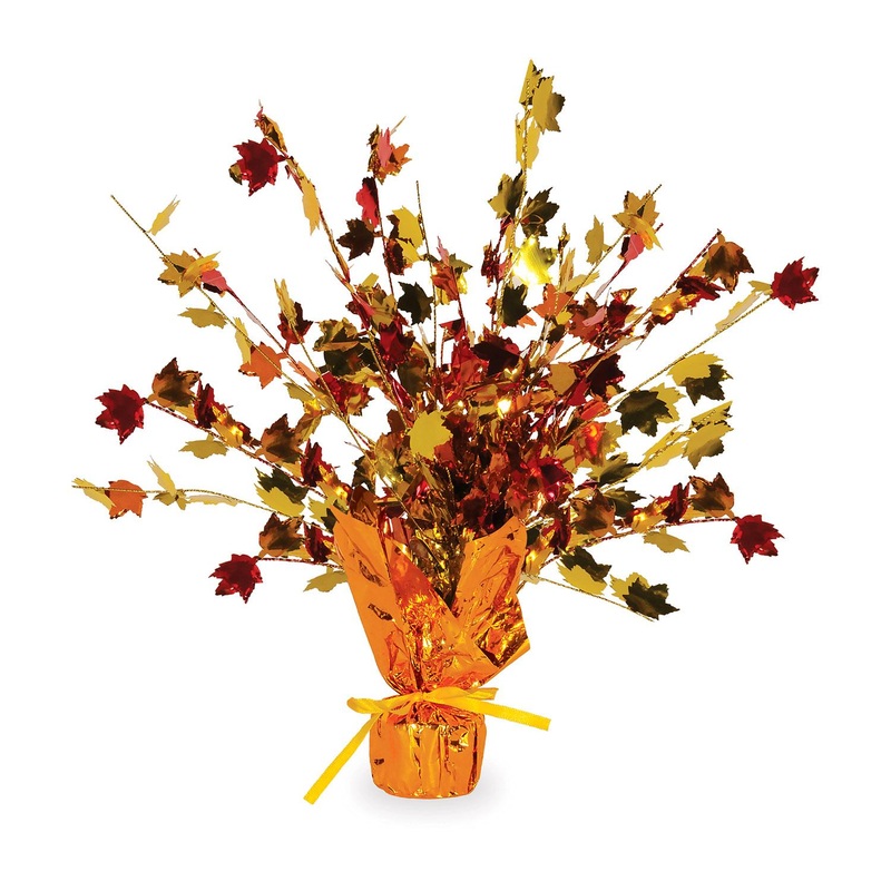 Thanksgiving Fall Leaves Gleam 'N Burst Centerpiece
