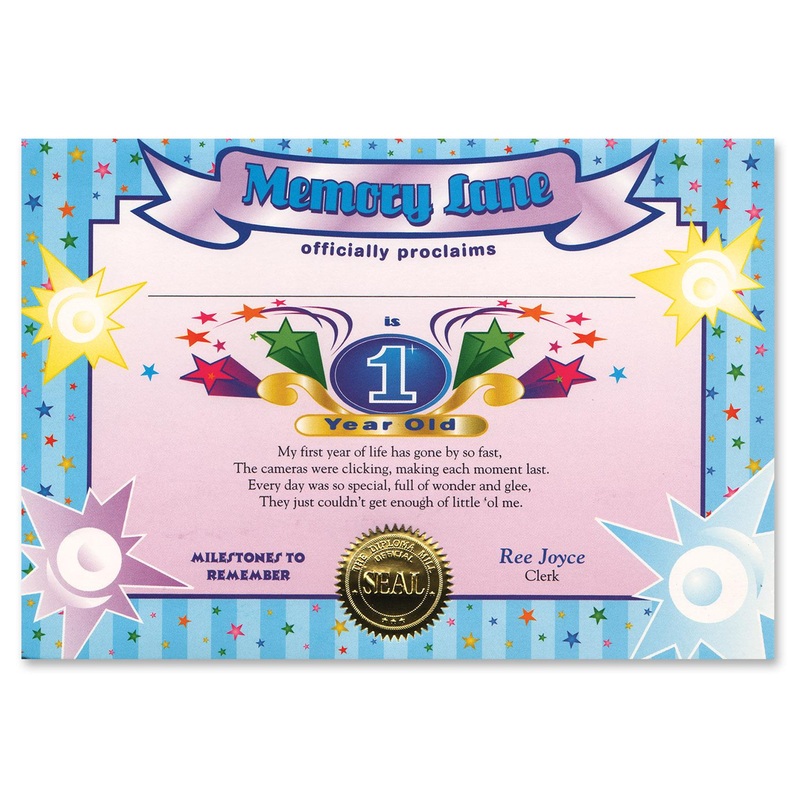 1 Year Old (Boy) Certificate