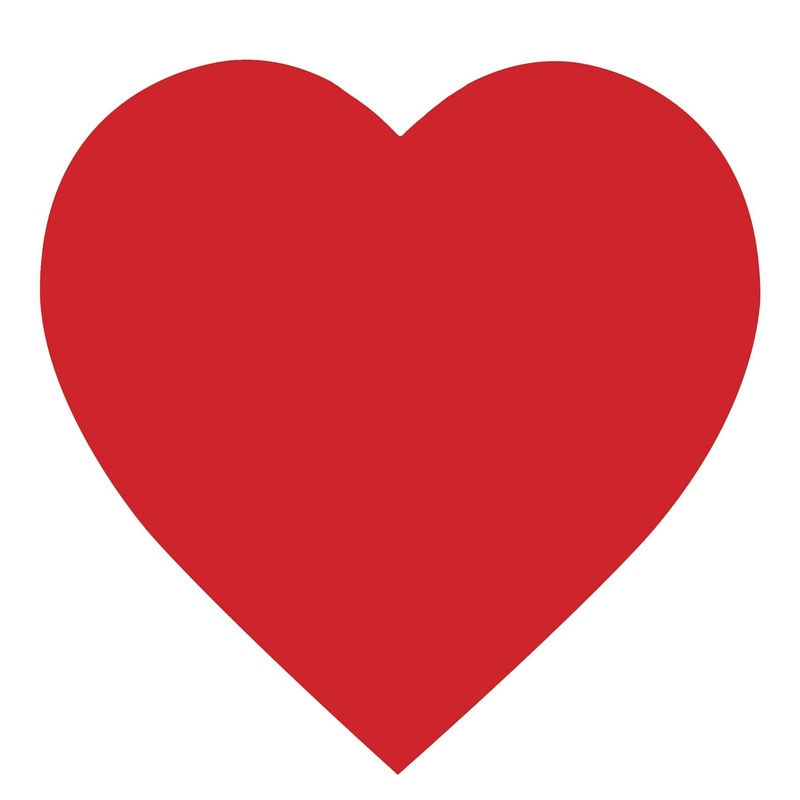 12" Valentine's Day Printed Heart Cutout