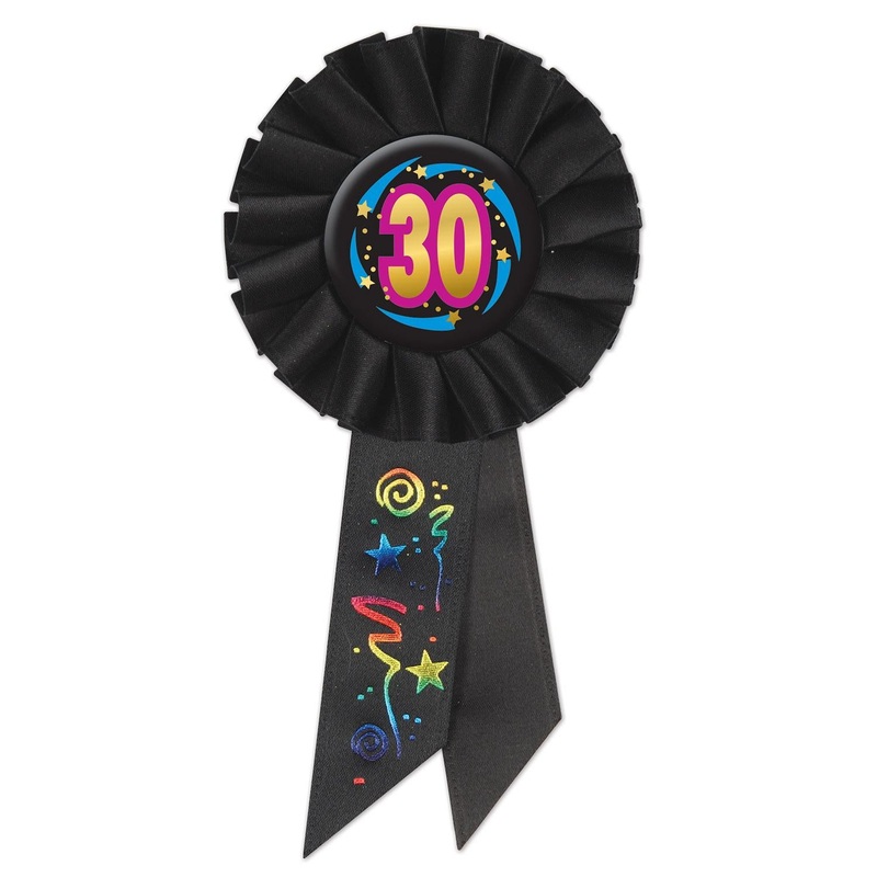 30th Birthday Rosette- Black