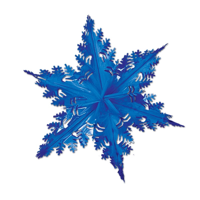 Christmas Metallic Winter Snowflake - blue