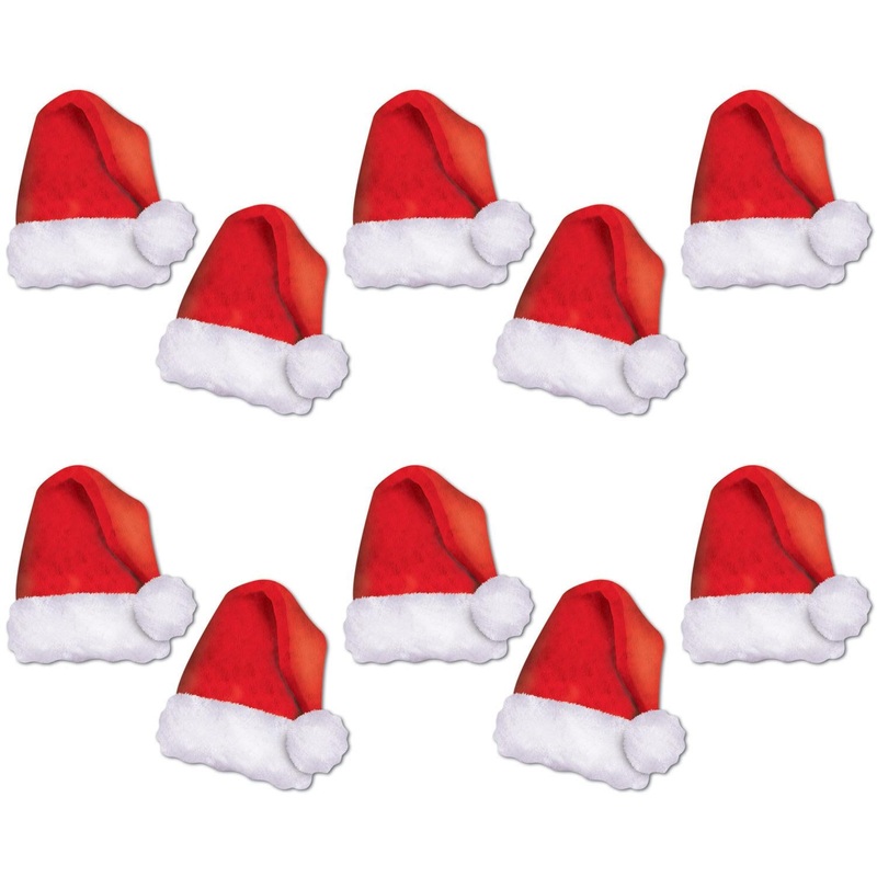 Christmas Mini Santa Hat Cutouts (10 per Package)