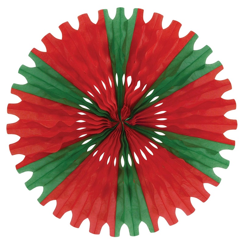 Christmas Tissue Fan - red & green