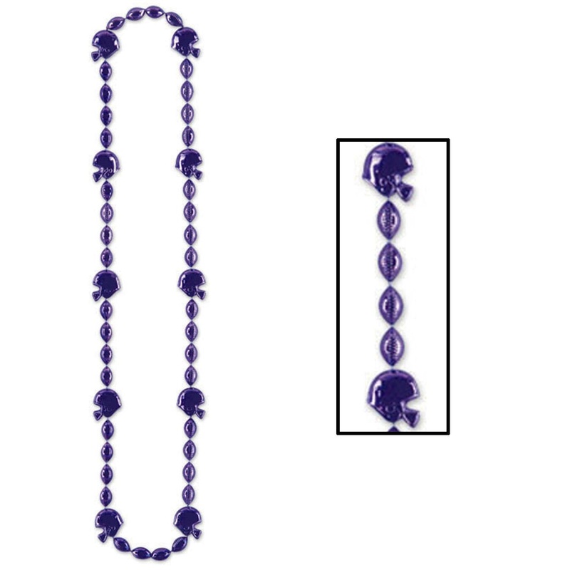 Football Party Bead Necklaces - Purple