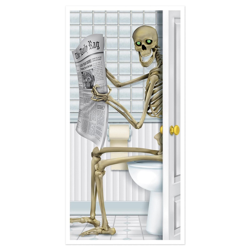 Halloween Skeleton Restroom Door Cover