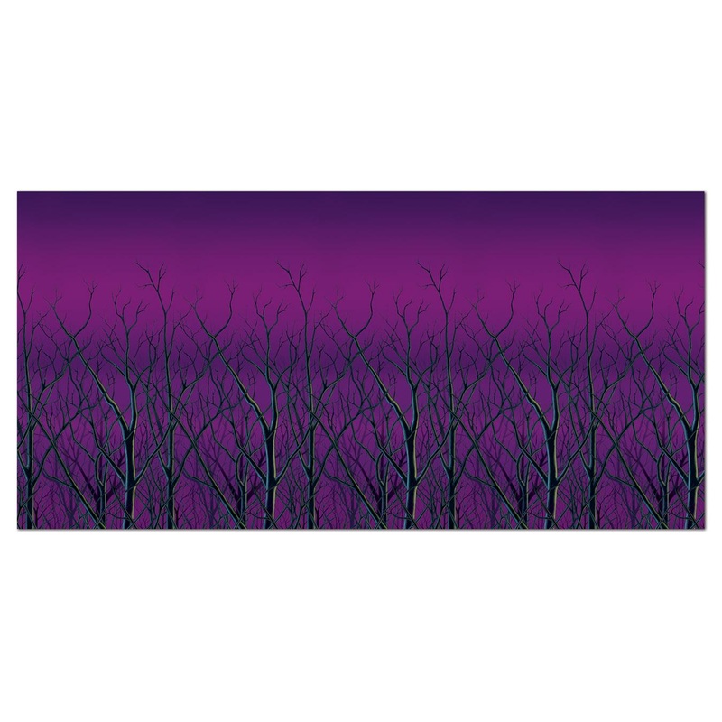 Halloween Spooky Forest Treetops Backdrop