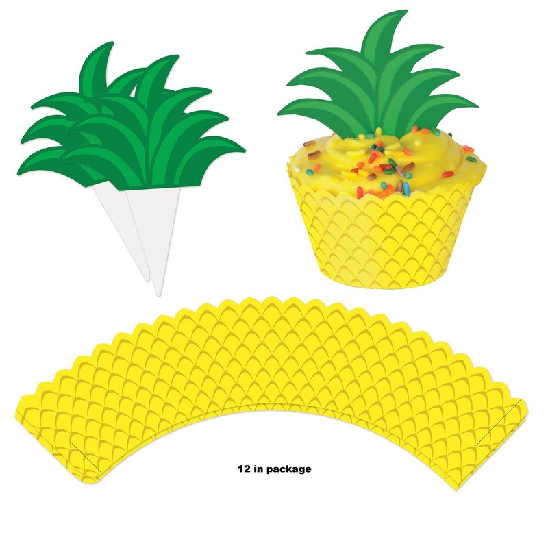 Luau Party Pineapple Cupcake Wrappers (12 per Package)