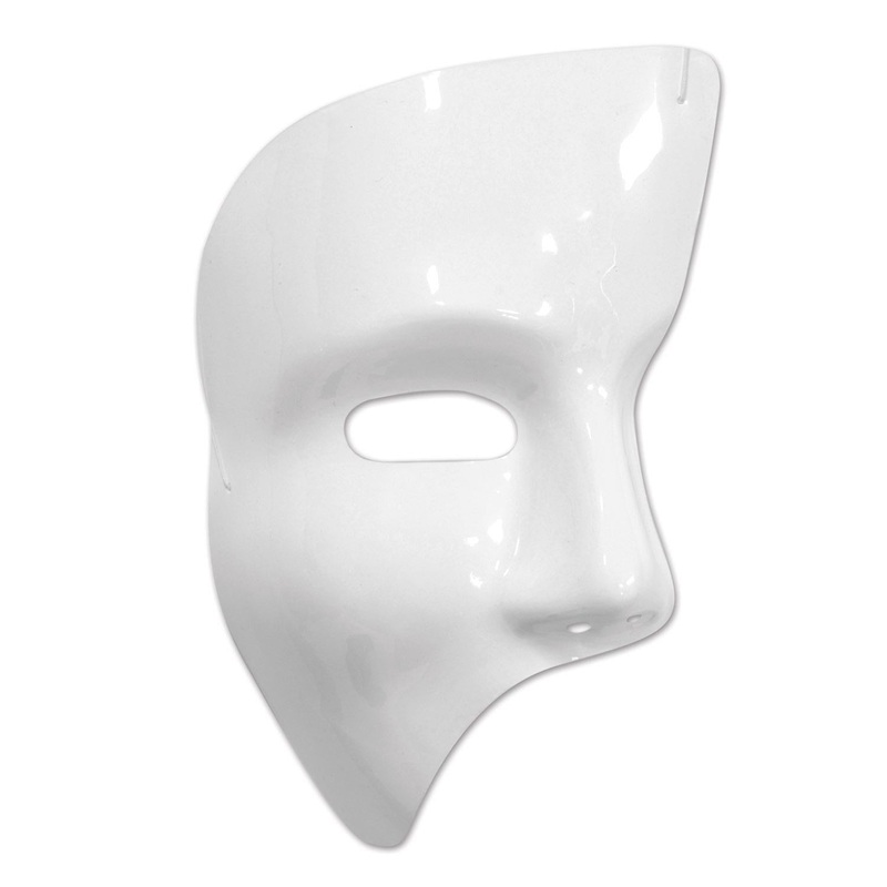 Mardi Gras Phantom Mask - white