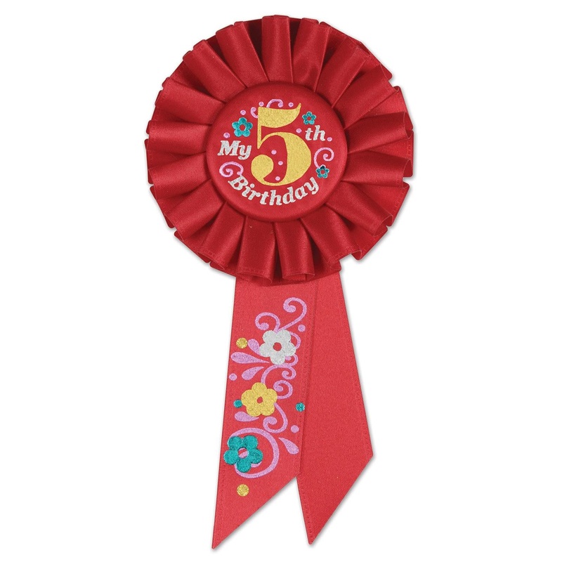 My 5th Birthday Rosette - red