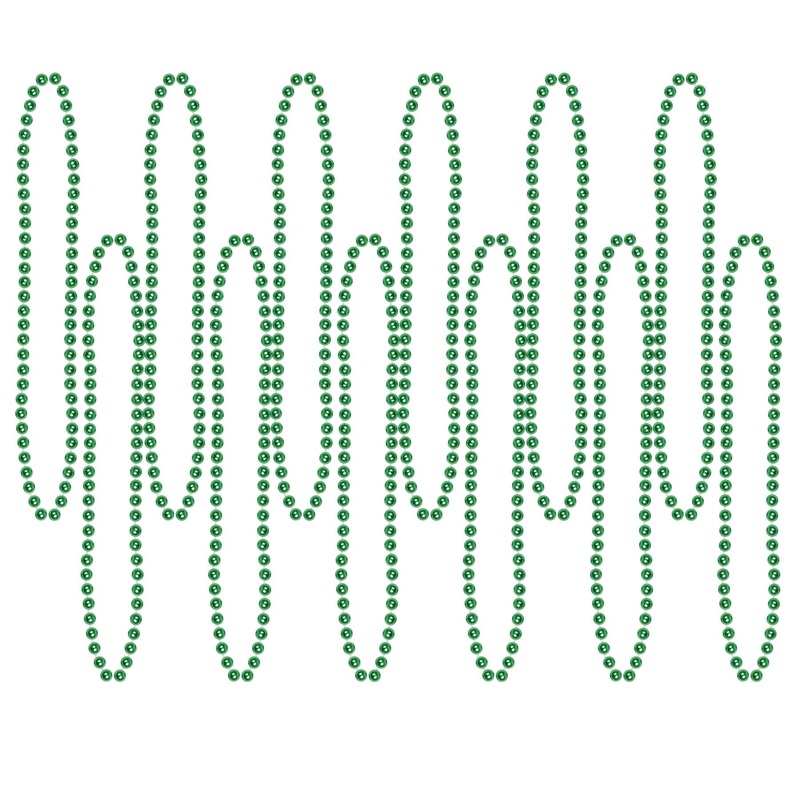 Party Bead Necklaces - Small Round green (12 per Package)