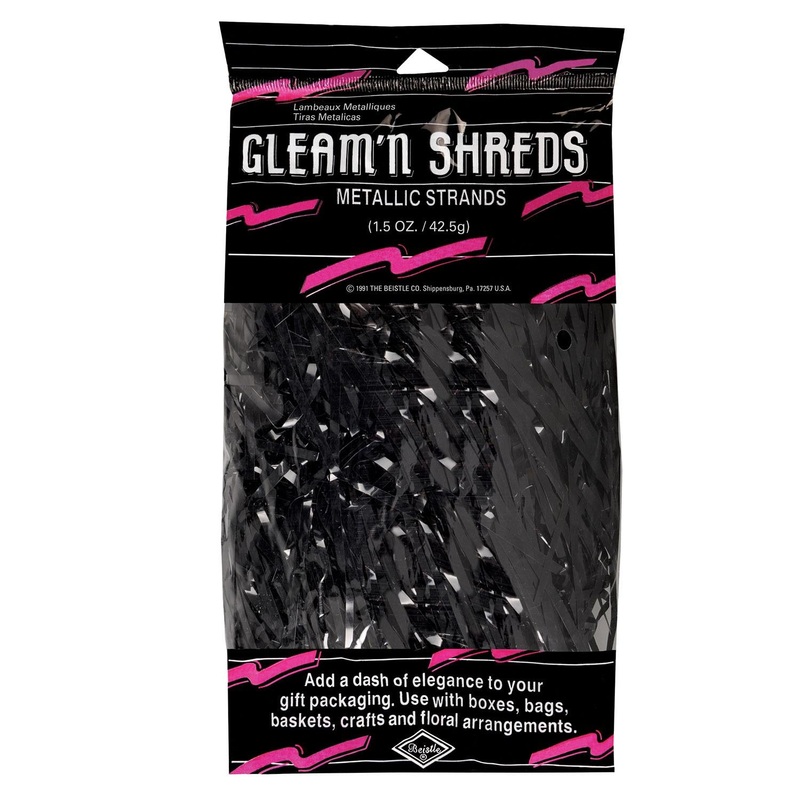 Party Gleam 'N Shreds Metallic Strands black (1.5 Oz per Package)