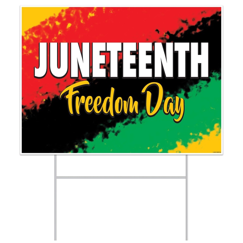 Plastic Juneteenth Yard Sign (6 Per Case)